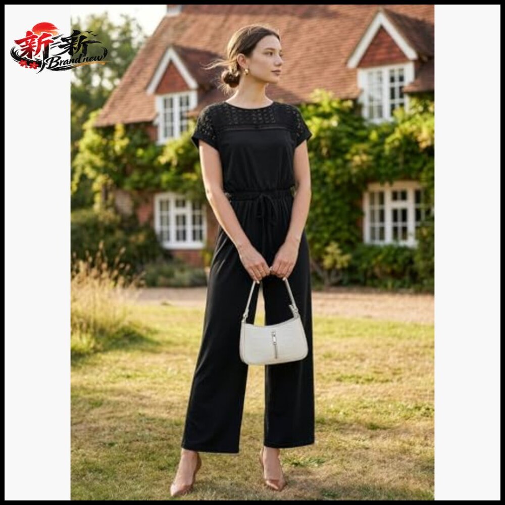 Polyester Viscose Elastane Jumpsuit with Crochet … - image 5